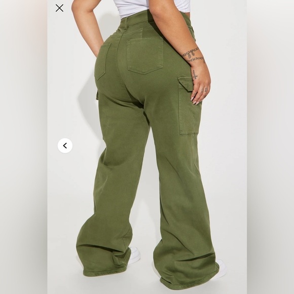 True That 90s Stretch Color Cargo Jeans - Olive​​ - Picture 4 of 4